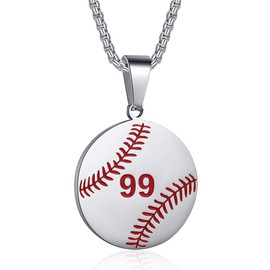 Rehoboth Baseball Jersey Number 99 Charms Cross Pendant Necklace for Women Men 24 Inch Stainless Steel Chain