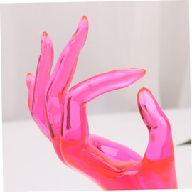 FRCOLOR Plastic Ring Stand Name Finger Jewelry Rack Ring Stand Hand Hand Model for Jewelry Cute Finger Rack Retro Holder Funky Shaped Adult Pink Home Holder Palm Display Model Shape Pink