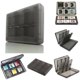 28-in-1 Gaming Card Case Compatible with 3DS / 3DS / DSi / DSi XL / DSi LL / DS / DS Lite Cartridge Storage Box Holder (Black), black, Modern