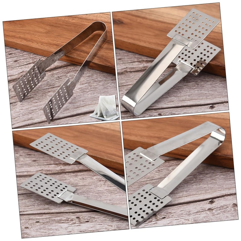 Alipis Ergonomic Handle Tea Bag Holder Steel Clamps Ice Cube