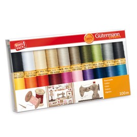 Gütermann creativ Set filo da cucito con 20 bobine Cotone 100 m in diversi colori