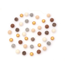 Glaciart One Christmas Decoration Felt Ball Garland (2 Pcs) - Decor for Christmas, Birthday, Wedding Parties - 8-Foot Decorative String with 40 Balls (2.5 Centimeter) - NZ Wool, Hand-Felted in Nepal