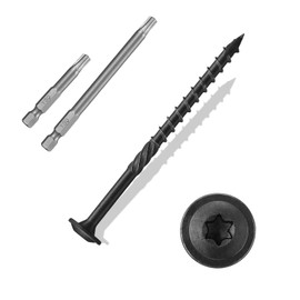 ANCHOREASE Lag Screws #14×4", 100PCS Heavy Duty Construction Screws, Rust Resistant, Washer Head, Black Coated External Wood Screws, Trusss Lag Screws, 2PCS T30 Star Bit Included