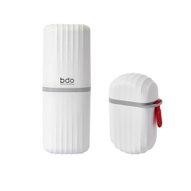 2Pcs Toothbrush Travel Case & Travel Soap Holder Dish Tray, Portable White Toothbrush Holders with Cover Leakproof Bar Soap Holder for Traveling School Camping Business Trip Bathroom