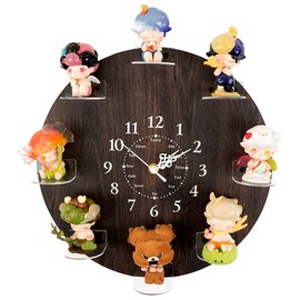 FEXIA Display Clock Case for Collectibles – 8 Acrylic Figurine Display Stand, Creative Desktop Display for Mini Toys, Vinyl Figures Accessories, Desk Decor, Unique Gift for Blind Box Lovers