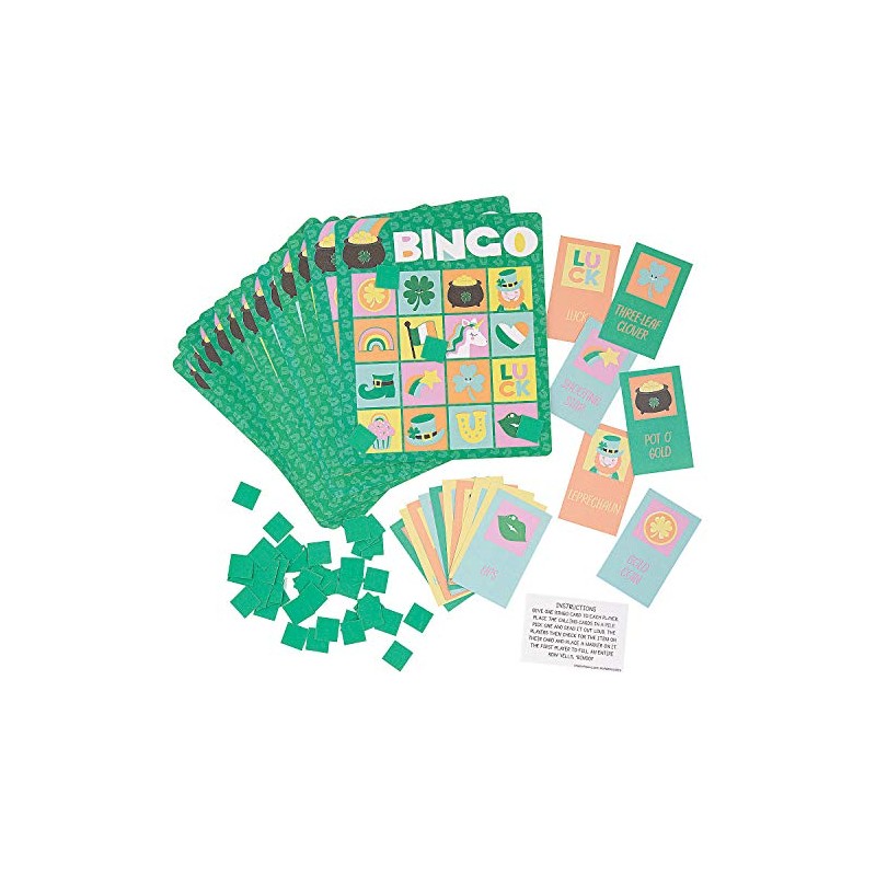 St. Patrick's Day Green Cardstock Bingo Game - 6"x7" (127