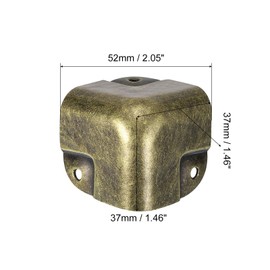 uxcell 4 Pcs Decorative Box Corner Cover, 37mm Metal Edge Guard, Furniture Corner Edges Protector, Bronze