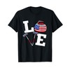USA curler Broom Winter ice Sports American Flag Curling T-Shirt