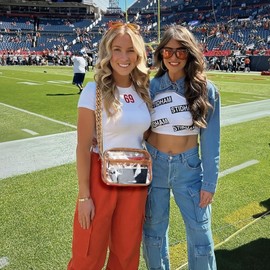 BOSTANTEN Clear Bag for Women Stadium Approved Clear Bags Small Crossbody Purse Trendy for Concerts Sports Events (Brown-Guitar Strap)