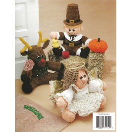 Annie's Attic Holiday Doorstops Vol. 2 Crochet Easter Bunny Leprechaun Angel Pilgrim Reindeer