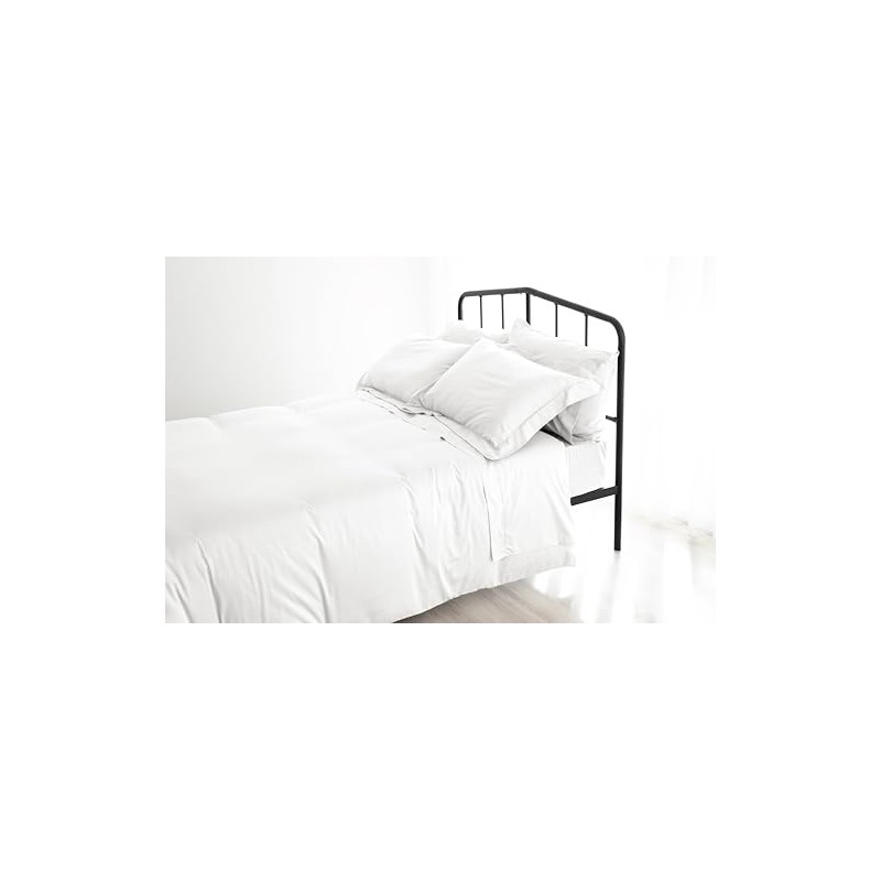 Fantasy Sateen White Fitted Sheet 135 x 200 cm