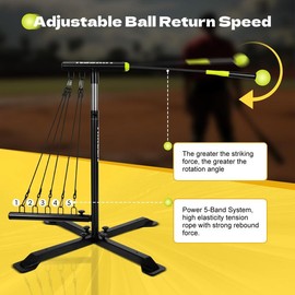 Hikeen Baseball Swing Trainer for Batting Practice – Adjustable Height, 5 Resistance Bands, Anti-Dent Ball Head, Sturdy Base with Ground Stakes & Carry Bag Home Workout Equipment baseball drip