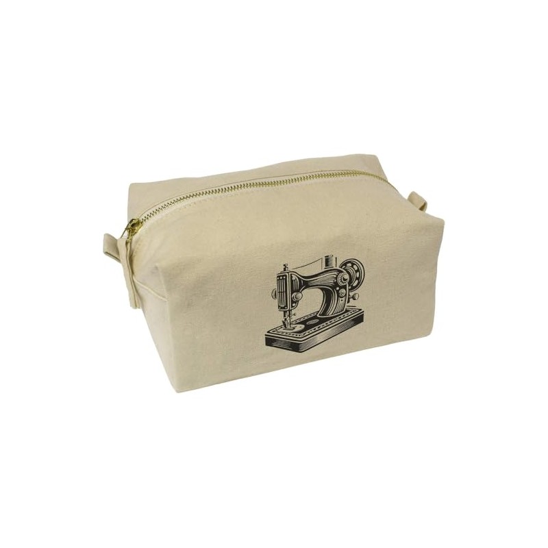 'Vintage Sewing Machine' Canvas Wash Bag/Makeup Case (CS00043271)