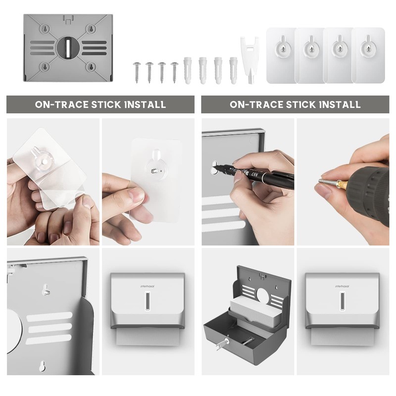 interhasa! Commercial Paper Towel Dispenser Wall Mounted C-fold Hand Towel