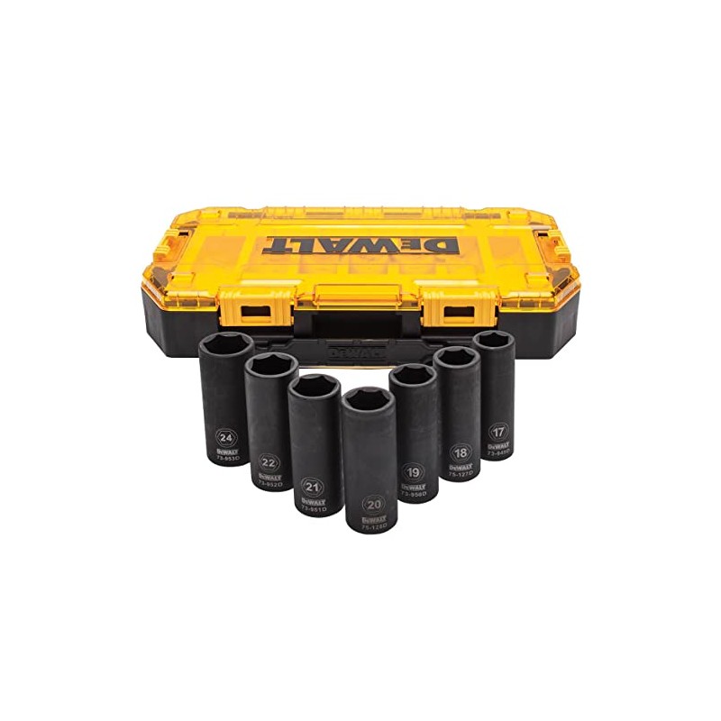 DEWALT DWMT74737 Tough Box 7PC mm 1/2 Deep Drive Impact