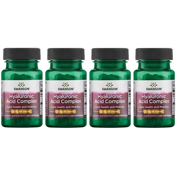 Swanson Hyaluronic Acid Complex 33 mg 60 Caps 4 Pack