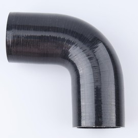 AC PERFORMANCE ID 1-7/8" (48mm) 90 Degree Elbow Coupler, Automotive Pure Silicone Hose 3-Ply Reinforced Black, 3.5" (90mm) Length