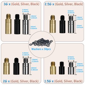 Lechengjia 12 Pieces Of Dart Weights In 3 Colors, Dart Weights Brass, Darts Weight Dart Tool Kit For Dart Counterweight Accessories（Wigh:1.5g, 2.0g, 2.5g, 3g）