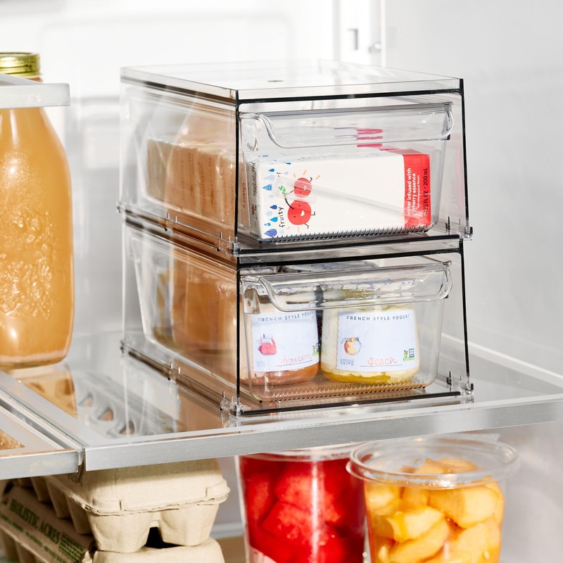 iDesign Stackable Kitchen Storage Drawer for Fridge, Pantry, Under-Sink, or