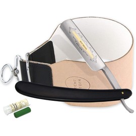 Solingen Razor with Professional Strop Leather Linen Combination and Paste Set for Men as a Gift Idea