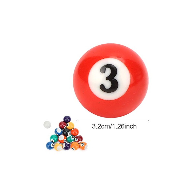 GOTOTOP 16PCS 32MM Mini Pool Ball Billiard Set,Resin Kids Pool