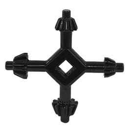 Murtenze 1 Pack 4 in 1 Drill Chuck Key Wrench, 4 Way Black Chuck Key for Home Repair Tools (S)