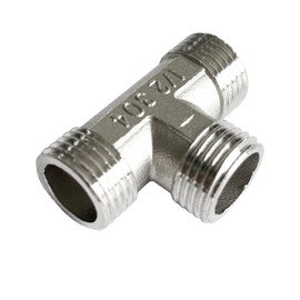 LOZOME 1/2 inch Male Thread Tee Adapter 3 Way T Shape Joint 304 Stainless Steel NPT Cast Pipe Fitting
