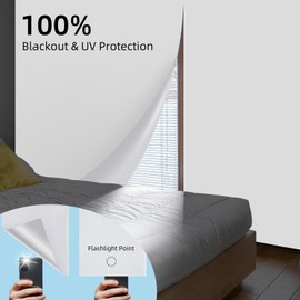 Fuloon 100% Blackout Curtains for Bedroom, Blackout Curtains, Portable Blackout Curtains for Travel, Window Curtains Total Blackout for Bedroom, Kids, Nursery, Dorm Room (White, 57"x 79")