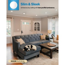 Sunco 24 Pack 4 Inch LED Recessed Lights, Slim Canless Ceiling Lighting, 650 LM, 10W (60W Equivalent), 3000K Warm White, Dimmable, Wafer Thin, Ultra Thin with Junction Box ETL.