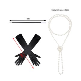 HOVEOX 1920s Flapper Accessories for Women - 20s Costume Accessories (Black)