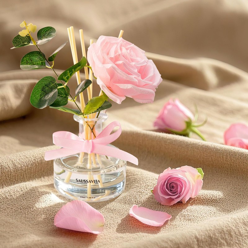 Saussavita Reed Diffusers Set, 7.10 oz Rose Water Scented Diffuser