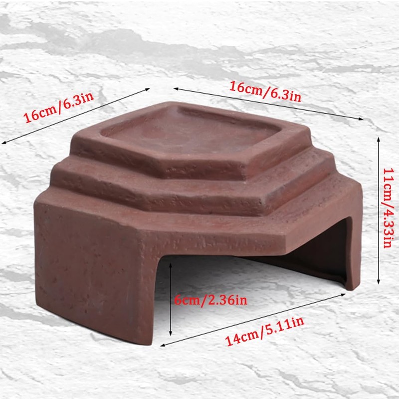 Flushbay Reptile Habitat Décor Hideouts Basking Platform with Ramp for