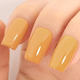 TUTUYU Nude Yellow Gel Nail Polish, 0.51 Fl Oz UV/LED Light Soak Off Summer Autumn Color Dark Yellow Gel Polish for Manicure Salon or Nail Art Starter,Women Girls Gift - GP0055