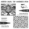 Arrtx Black Acrylic Paint Pens - 8 Pack Brush Tip