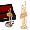 Trumpet Model Ornaments Exquisite Brass Miniature Instrument Desktop Decoration Gold