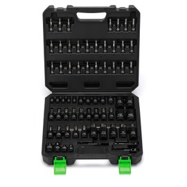 TecoTek 67-Piece Master Torx Bit Socket and External Torx Socket Set, 1/4", 3/8" and 1/2" Drive, S2 and Cr-V Steel, E4 - E24, T6 - T70, TT6 - TT70, TP8 - TP60, Includes 7PCS Socket Adapters
