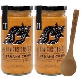 Thai Panang Curry Sauce Thaifusions 13.1 Oz Jar (Pack of 2) Bundle with Tasting Spoon | Curry Sauce Gift Set by Gifts from the Pacific Northwest, Orange