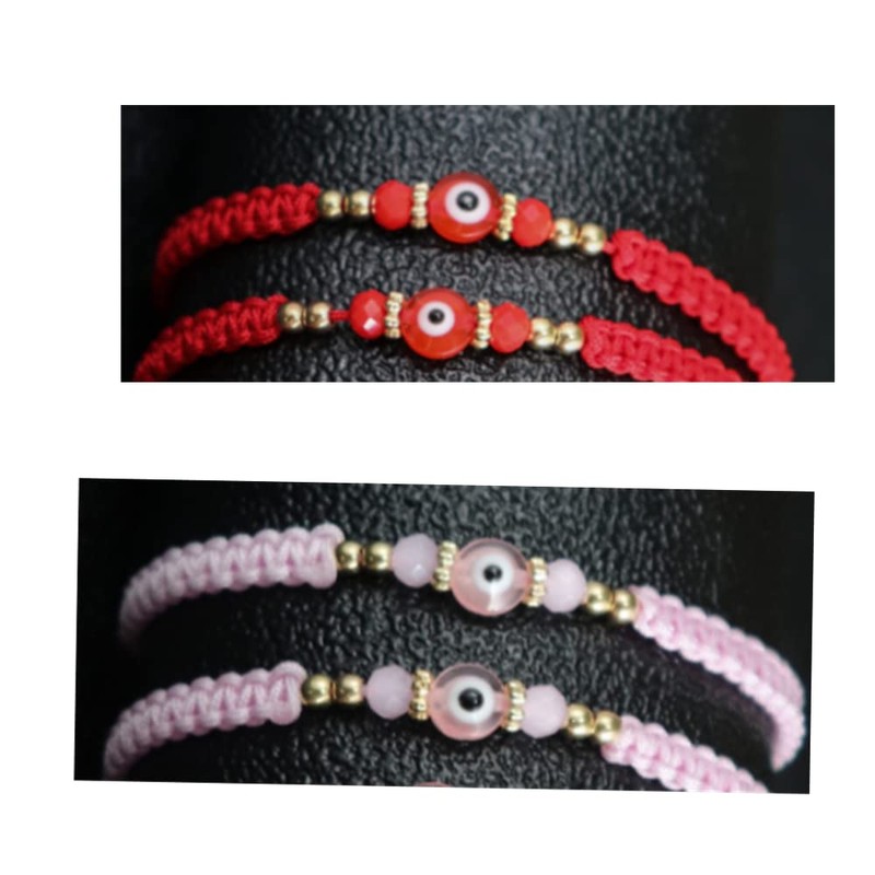 COLORFUL BLING Evil Eyes Bracelet for Female Amulet Pink Protection