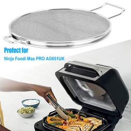 Stainless Steel Splatter Shield for Ninja Foodi Max PRO AG651UK, Detachable Indoor Grill Accessories Reusable Ninja Air Fryer Accessories