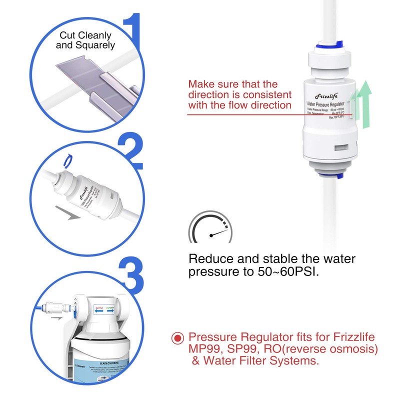 Frizzlife Water Filter Pressure Regulator Protection Valve For Reverse Osmosis