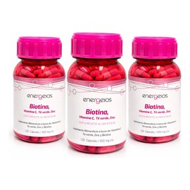 Biotina Cápsulas Pack 3 Botes 360 Cápsulas Total Sin Sabor Sin Sabor