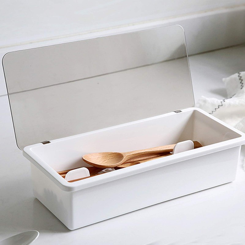 JMYDecor Food Storage Box Cutlery Utensil Storage Box with Lid