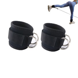 Weenwill Ankle Straps for Cable Machines Attachments,2 Pcs Gym Ankle Cuffs with Neoprene Padding Kickbacks Adjustable Double D-Ring Resistance Bands Glute Leg Workouts for Men and Women