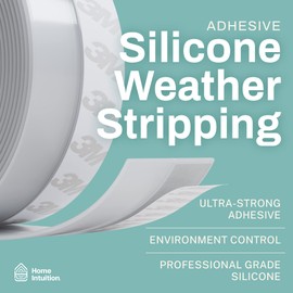 33 Feet Self Stick Silicone Door Seal Strip for Windows, Doors, Glass Shower Door, Sliding Door Weatherstrip Draft Stopper Weather Stripping Tape Roll Exterior Door Frame Sealers
