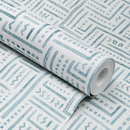 tiltil Modern Peel and Stick Wallpaper Blue Boho Contact Paper 17.7x78.8in