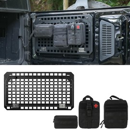 for Ford Bronco 2021-2024 Tailgate Table Rear Foldable Storage Cargo Rack with 3 Storage Bags Storage Shelf Molle Panel(Not fit Bronco Sport)