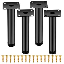 AIMIXUN 4 Pcs Furniture Legs, Modern Metal Couch Legs, 7 inches/18 cm Adjustable Furniture Feet, Sofa Legs Set of 4 for Cabinet Kitchen Shelves Sofa Table Chair Desk Cupboard (Black)