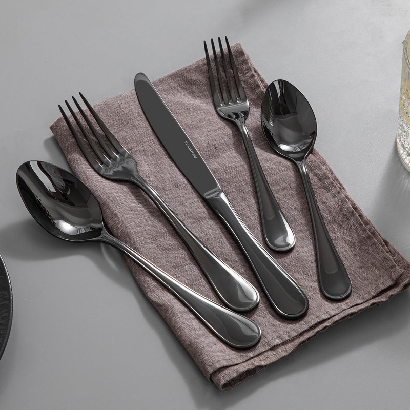 KINGSTONE 20 Piece Teardrop Silverware Set for 4, 18/10 Stainless