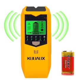 KUUAUX Stud Finder Wall Scanner, 5 in 1 Stud Detector with Smart Microprocessor Chip and HD LCD Display, Beam Finders for Center and Edge of Wood, AC Wire, Joist, Metal and Pipe, Tool Gifts for Men