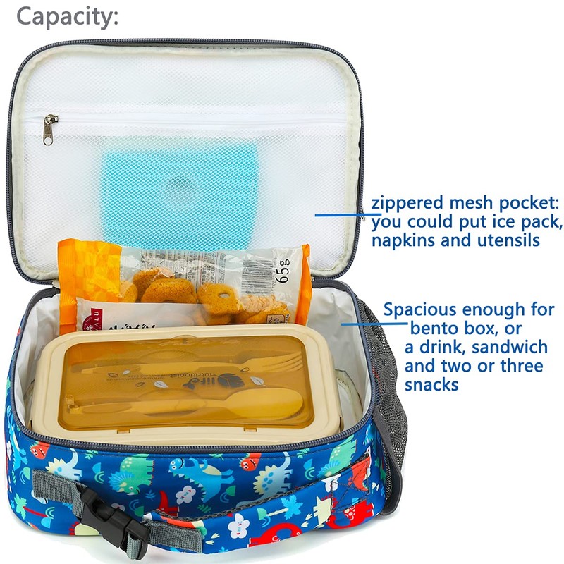 FlowFly Kids Lunch box Insulated Soft Bag Mini Cooer Back